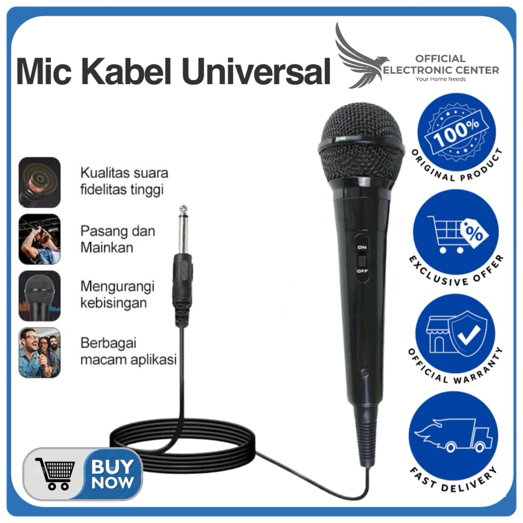 MIC KABEL UNIVERSAL LOW NOISE KUALITAS BAGUS SUARA JERNIH KABEL MIC UNIVERSAL KARAOKE
