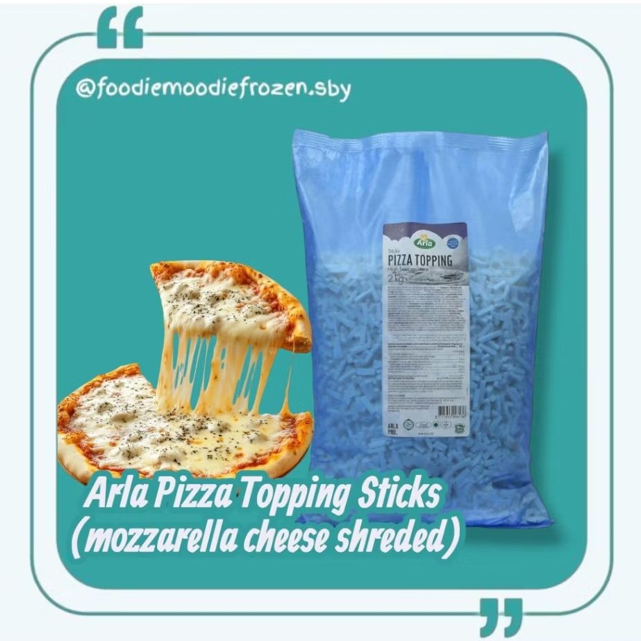 

500gr REPACK- Arla mozzarella pizza topping sticks/ keju mozzarella parut topping pizza/ mozzarella cheese shreded arla