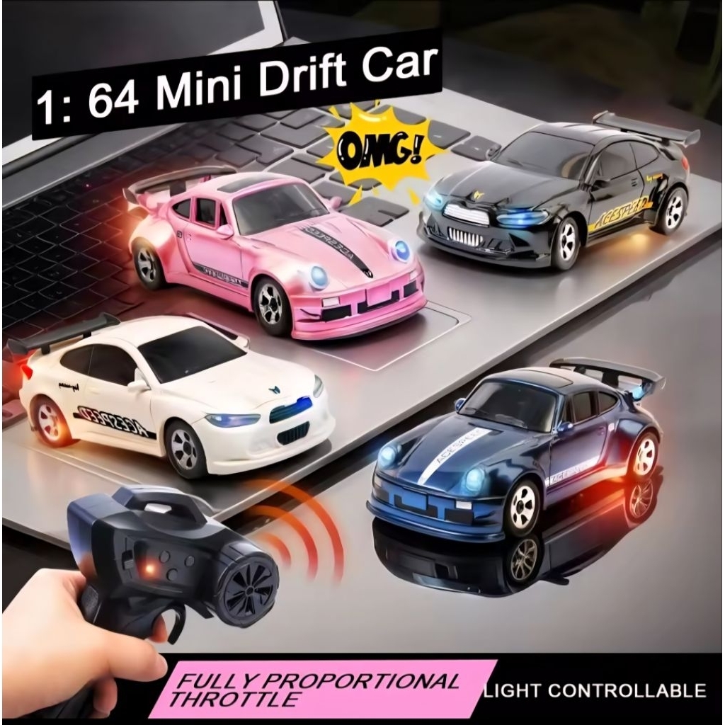 Remote control Drift Car 1:64 Mobil RC Mini bisa Drift 4WD Full Propo