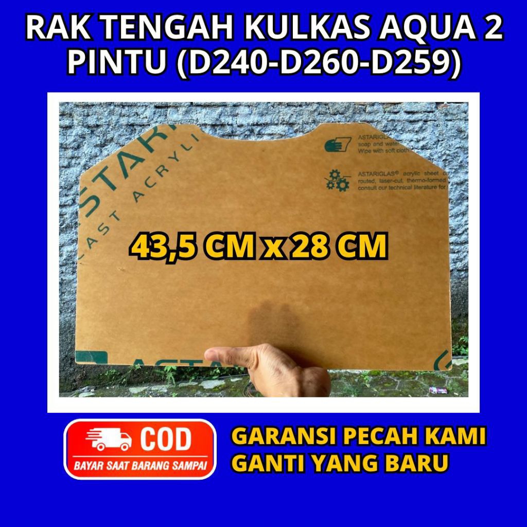 Custom Rak Akrilik Kulkas Aqua 2 Pintu AQR-D240 AQR-D260 AQR-D259 rak kulkas Aqua Kuat Tahan Lama Ra