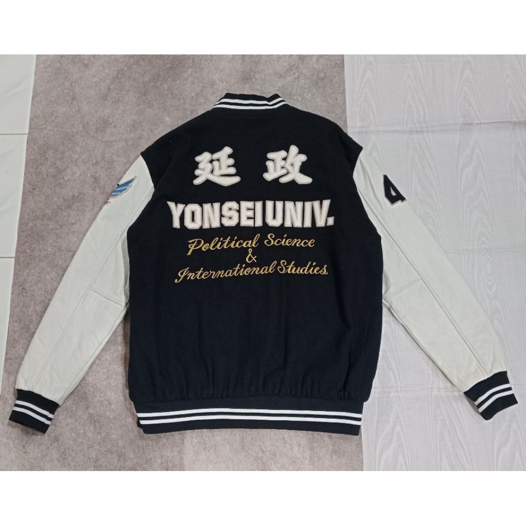 varsity leather jaket yonsei univ