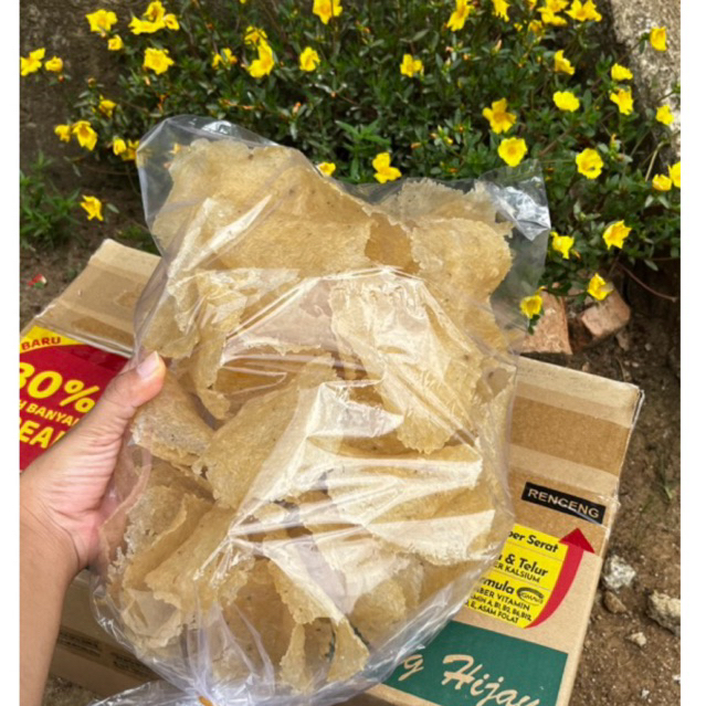 

( Mentah ) Kemasan 1 Kg Kerupuk puli/ Gendar dari beras Rasa Bawang