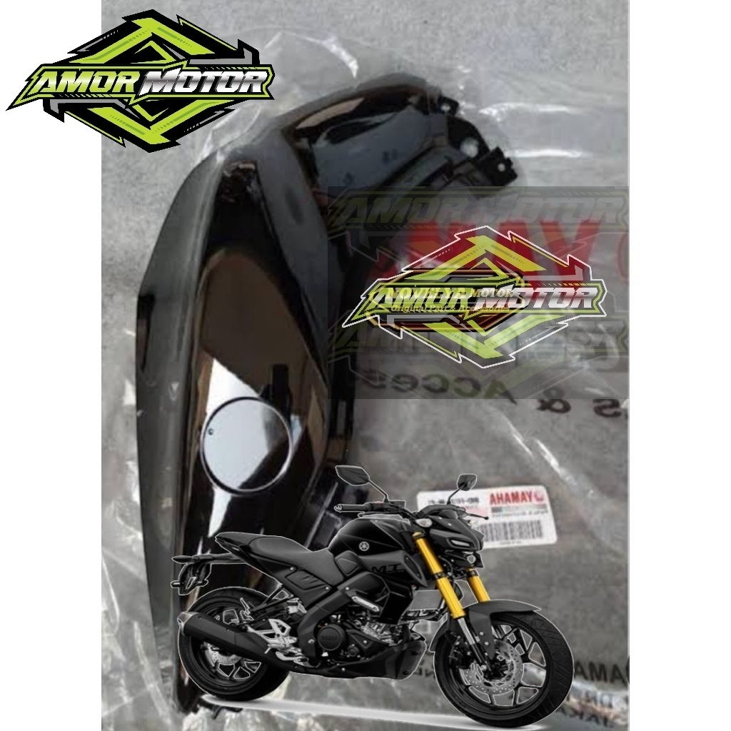 COVER TANGKI KIRI YAMAHA MT15 MT 15 HITAM ORIGINAL