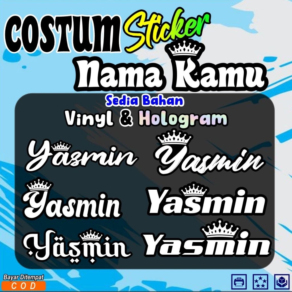 

Costum Stiker Nama Mahkota,Reques Stiker Nama