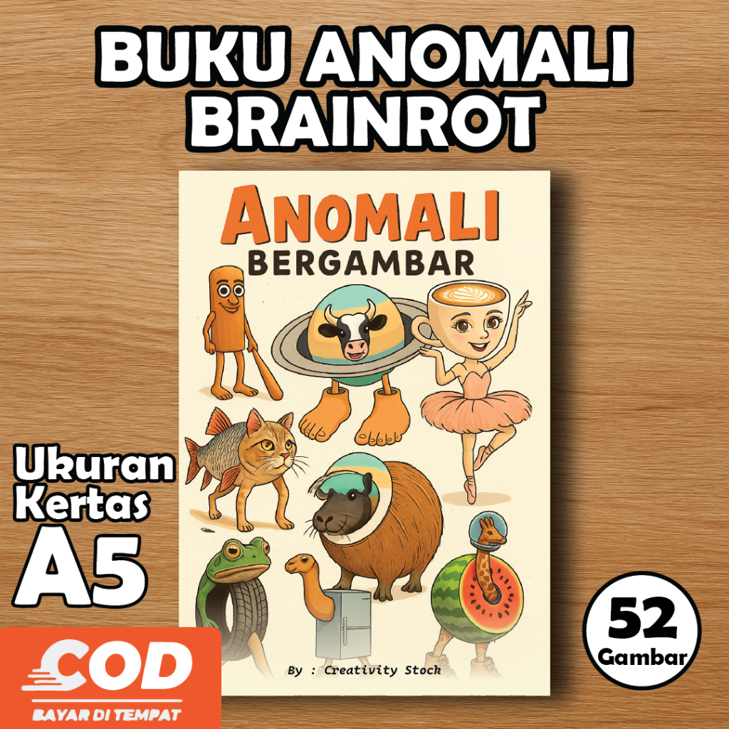 

Buku Anomali Brainrot Isi 52 Gambar Ukuran A5 / Cocok Untuk Aktifitas Luang Anak Di rumah