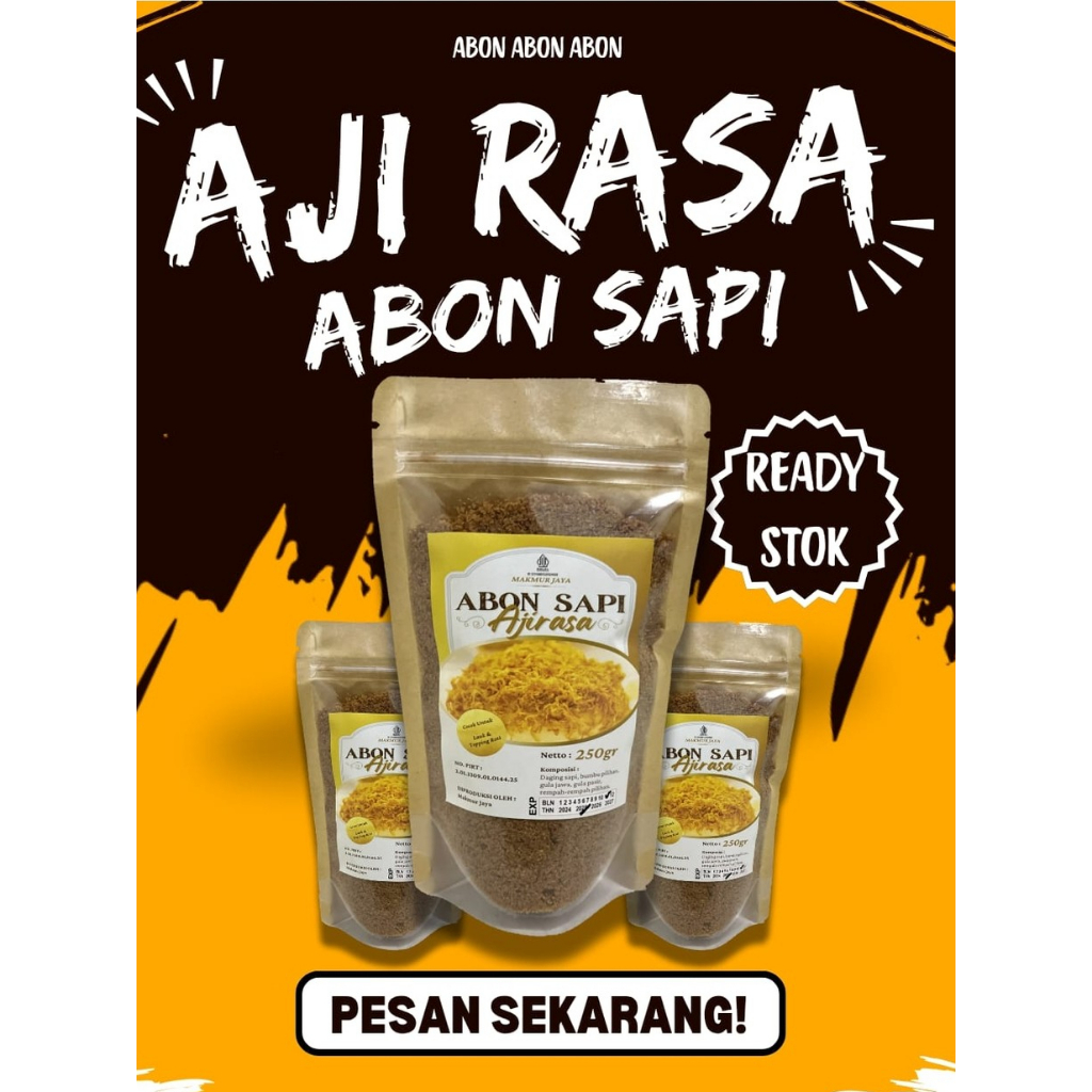 

Abon sapi Ajirasa lembut 250gr Asli Boyolali - Cocok untuk topping roti