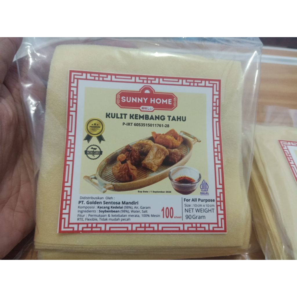 

Kulit Kembang Tahu Potongan Uk 10x10cm isi 100 lembar