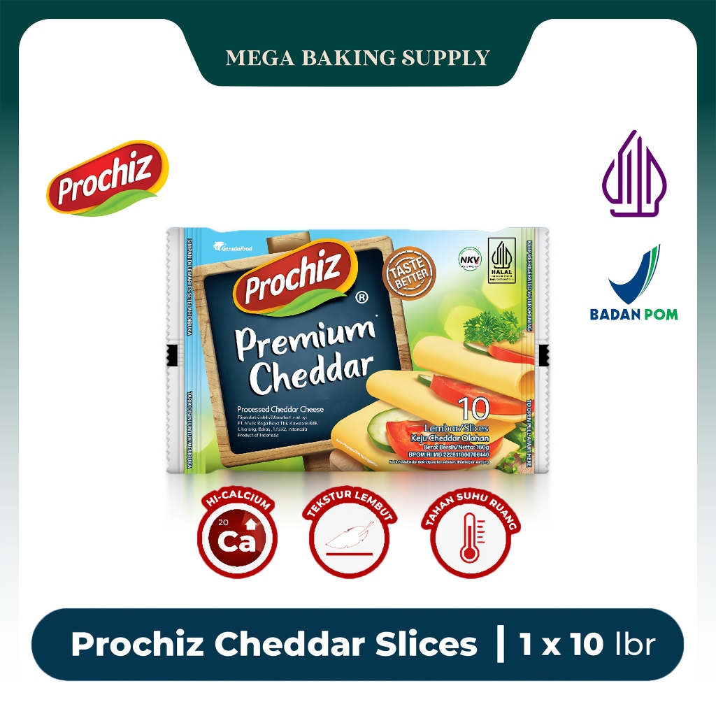 

PROCHIZ Premium Cheddar Slice 10s | Mega Baking Supply