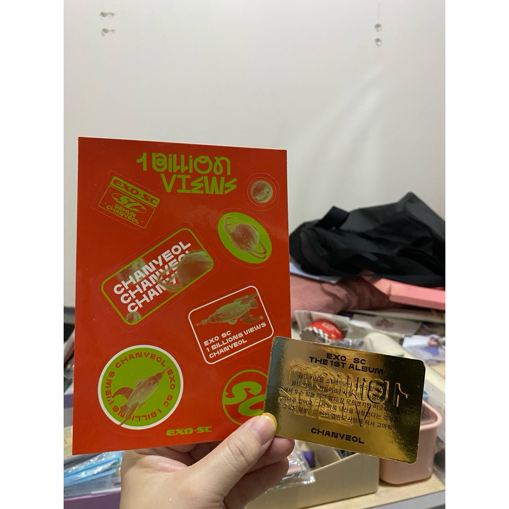 EXO SC (Sehun + Chanyeol) 1 Billion Views Sticker + Gold Card Set