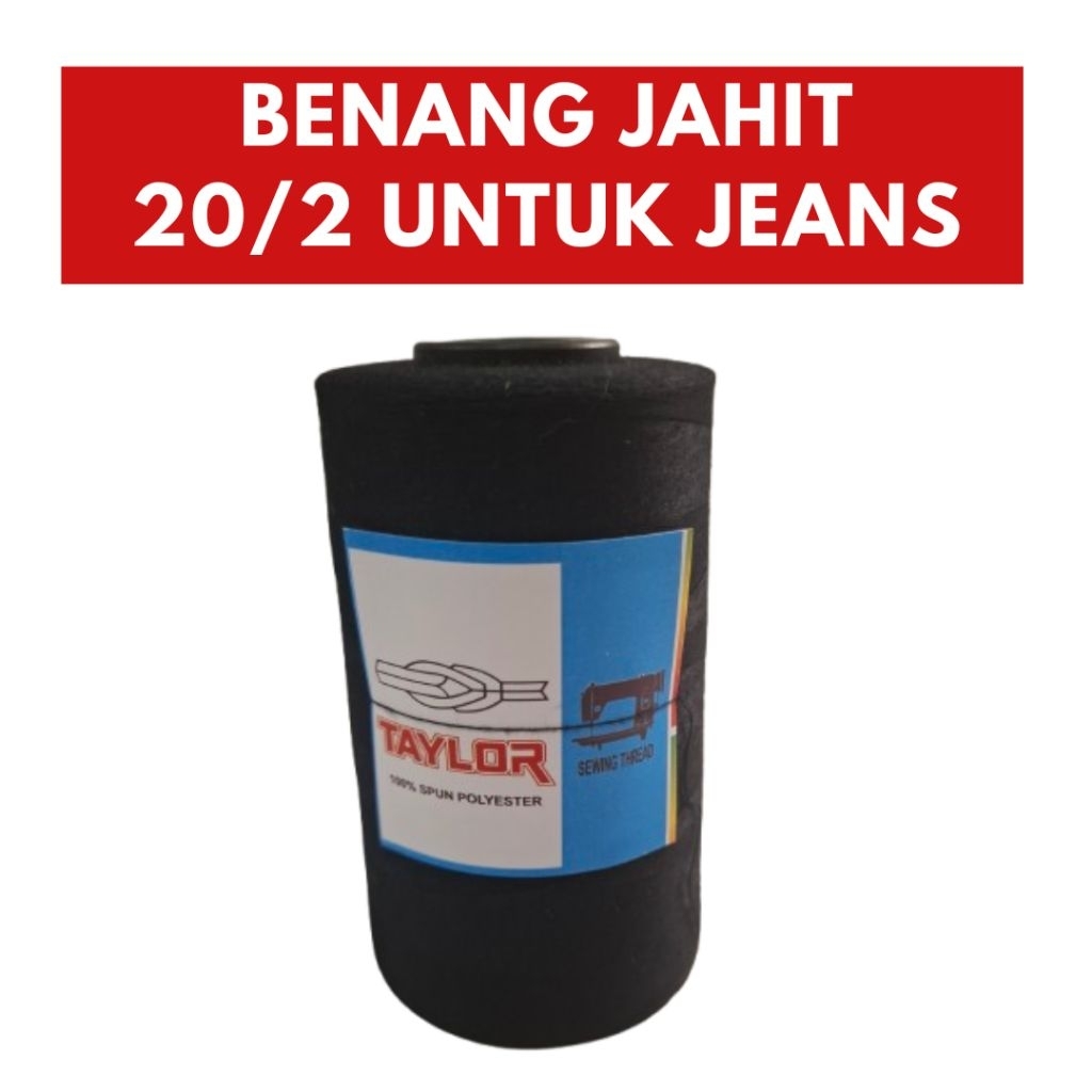 Benang Jahit Jeans 20/2 Warna Hitam 5000 Yard