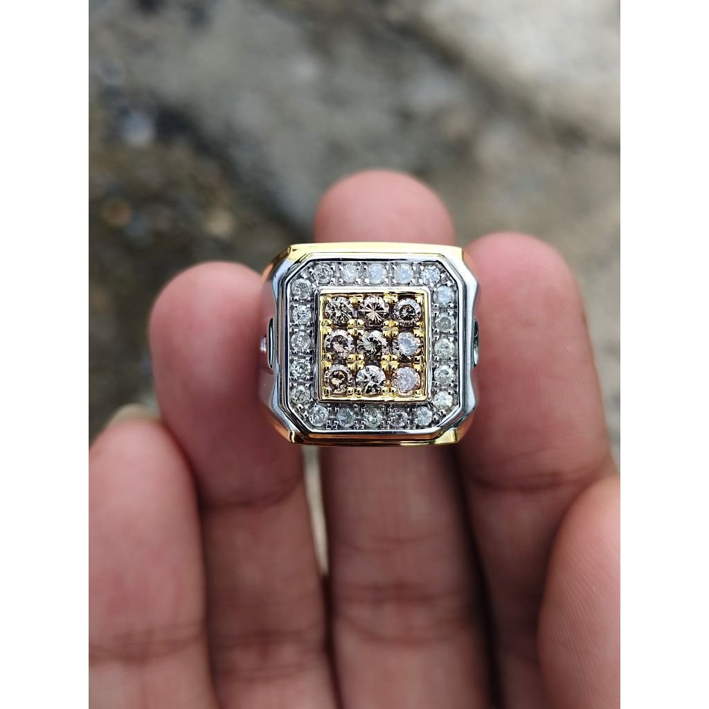 cincin pria full berlian asli mewah