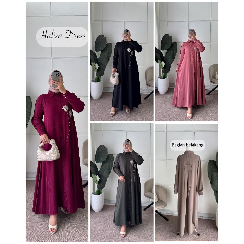 GAMIS HALISAH//GAMIS ARABIAN RAYON TWILL//ABAYA POLOS BORDIR//GAMIS ANNISA TERBARU