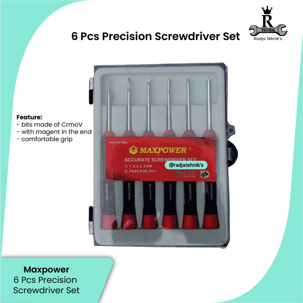 MAXPOWER Precision Screwdriver Set  6 Pcs Precision Screwdriver Set  6 Pcs Obeng Presisi  Hand Tools