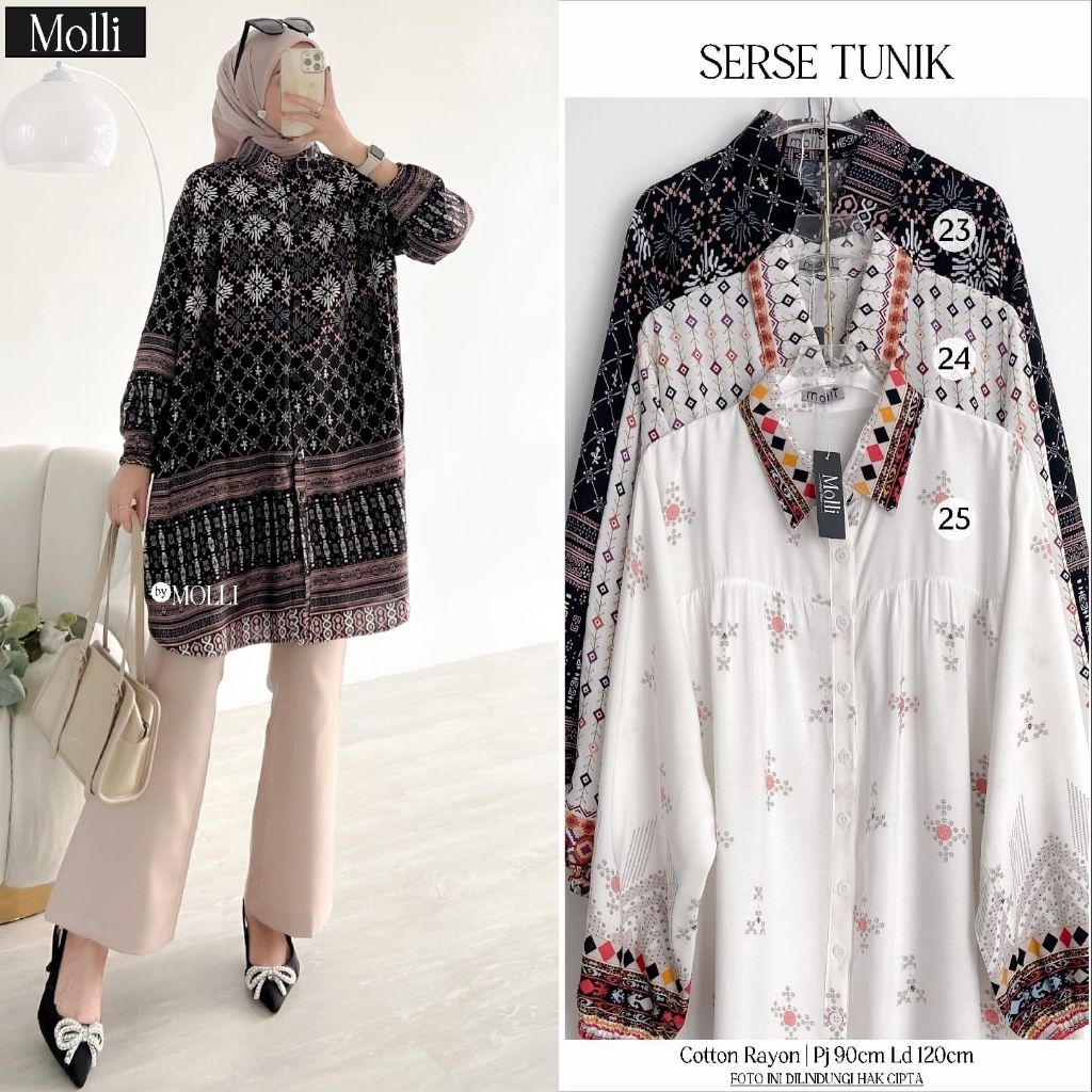 nikita lusina long tunik ceruty babydoll full furing marsela tunik jumbo ld 120 ld 118 xl xxl tunik 