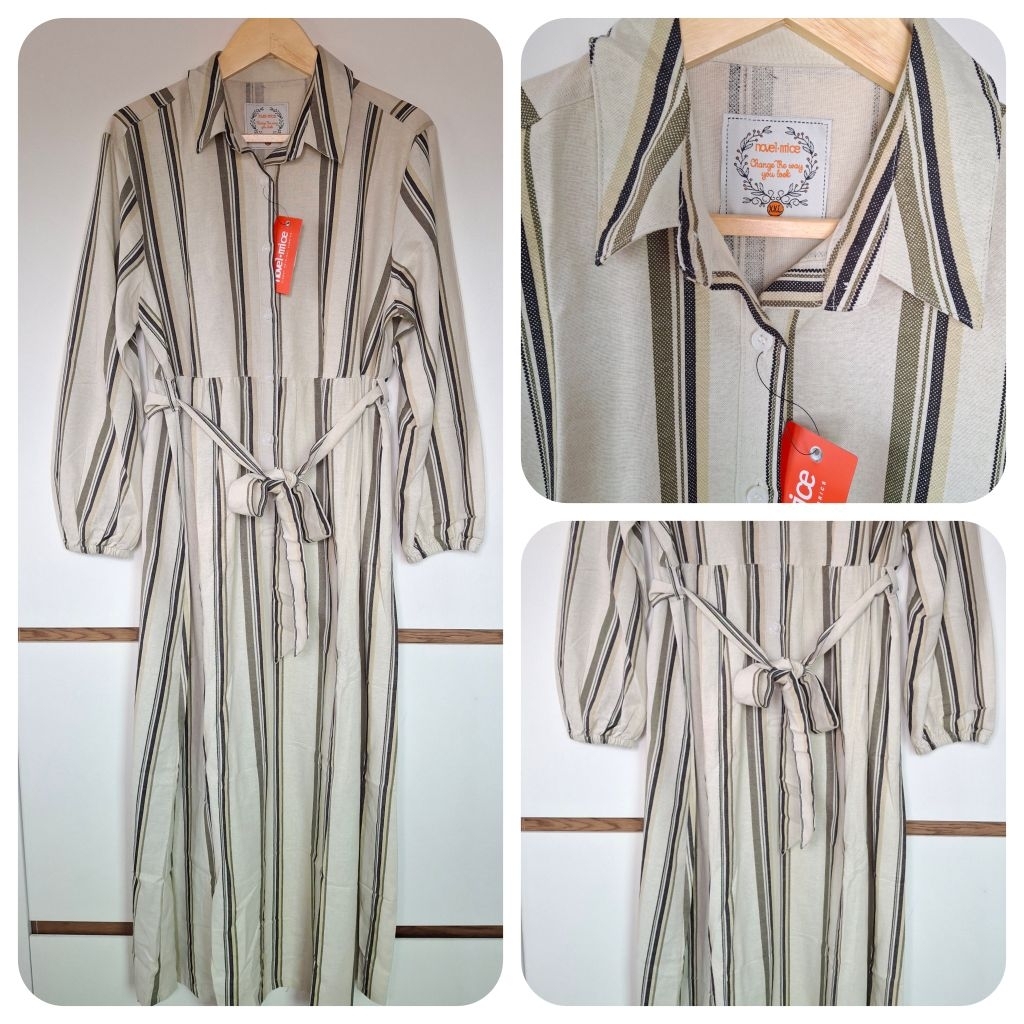 SALE  Gamis Dress Salur Olive XXL - Novel Mice
