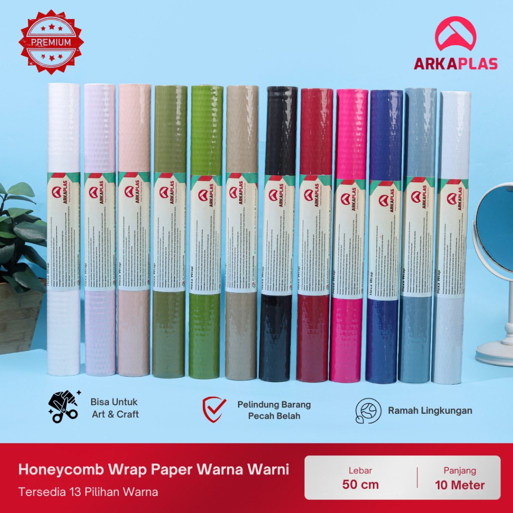 

ARKAPLAS Honeycomb Paper Hexa Wrap Florist Wrap Eco Friendly Ukuran 50cm 10m