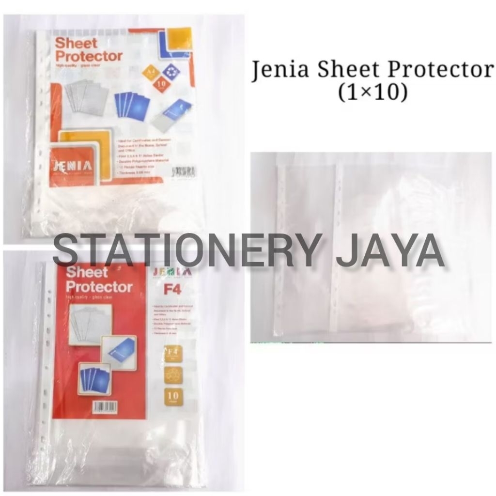

Sheet Protector A4 dan F4 Jenia/Pelindung Document