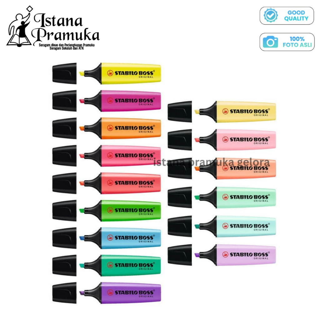 

Stabilo Boss Highlighter Varian Warna - Penanda Kata Per Pcs - Istana Pramuka Gelora