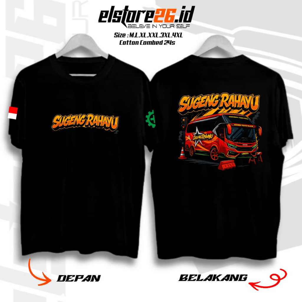 ELSTORE Baju Kaos BUS SUGENG RAHAYU   | Kaos Otomotif Katun Pria & Wanita