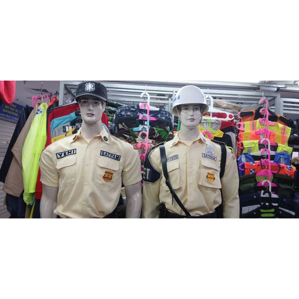 seragam satpam terbaru krem gaia premium seragam pdh dan pdl satpam krem gaia premium
