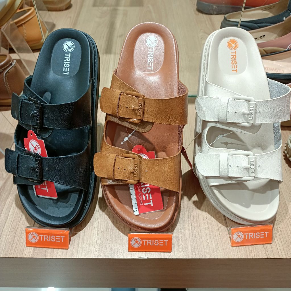 Sandal flat wanita TRISET ori sandal karet❗