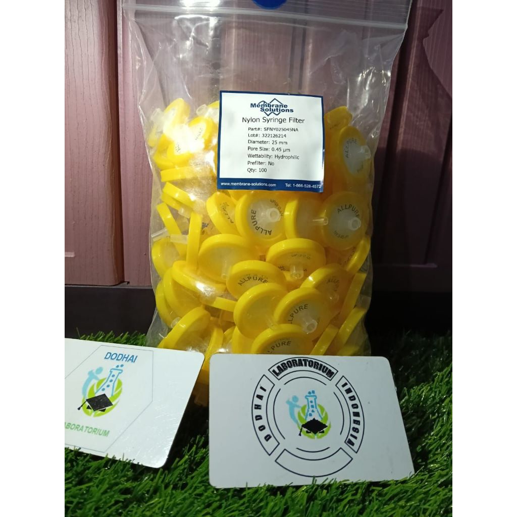 Nylon Syringe Filter 0.45 um 25 mm , Syringe Filter Nylon Hydrophilic 0,45 um 25 mm