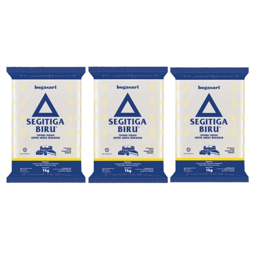 

Bogasari Tepung Terigu Segitiga Biru 1 Kg x 3 Pcs - Tepung Segitiga 3kg - vg.mart