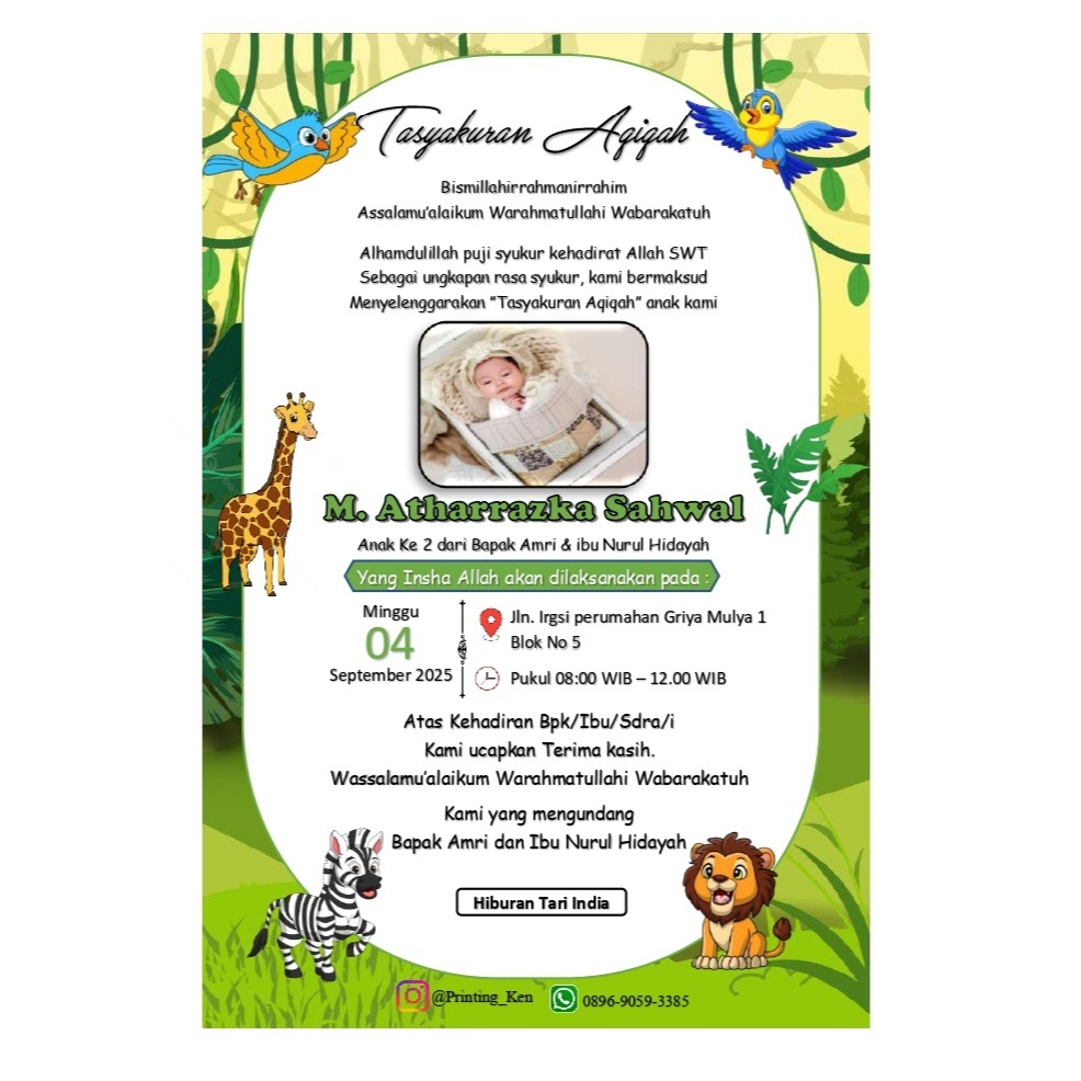 undangan aqiqah dan khitan Murah