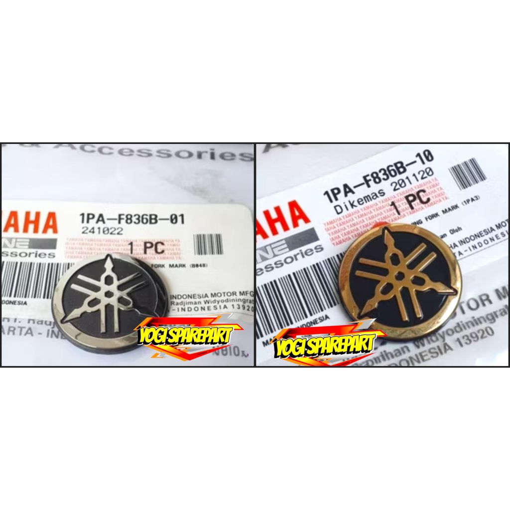 Emblem Logo Garputala 3D Timbul Gold Visor All New Vixion, Cover Stang Xmax 1PA-F836B-10 Original ya