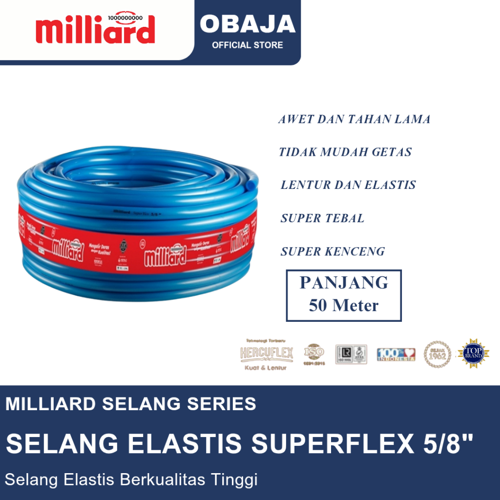 Milliard Selang Air Elastis Superflex 5/8" / Selang Superflex 5/8" 50 M Milliard
