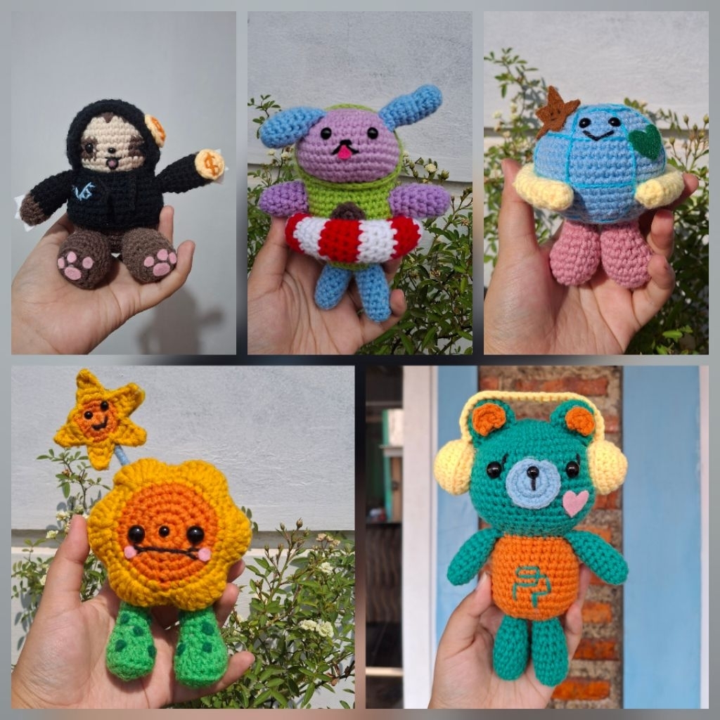 boneka rajut mascot gmmtv, boneka rajut thailand