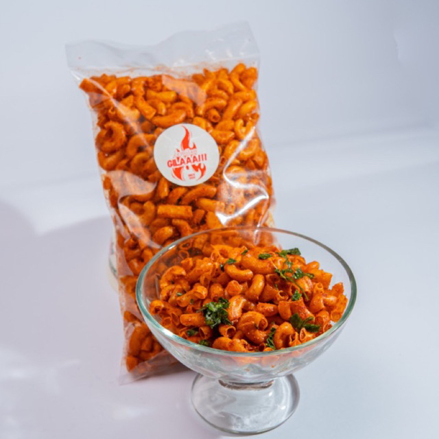 

200 gram makaroni cikruh pedas gurih daun jeruk cemilan gila