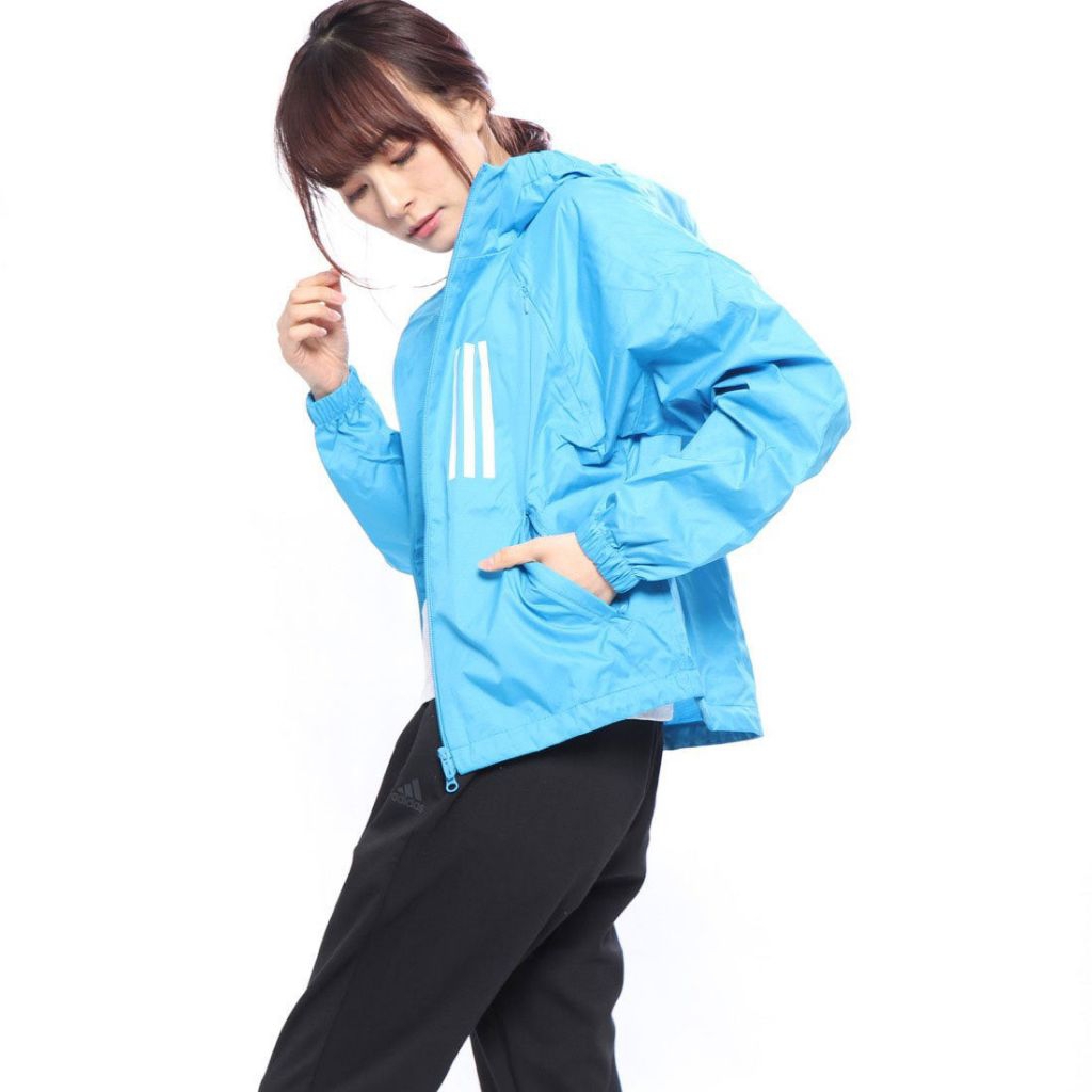 Jaket Adidas Windbreaker Wanita Second Original Biru size L