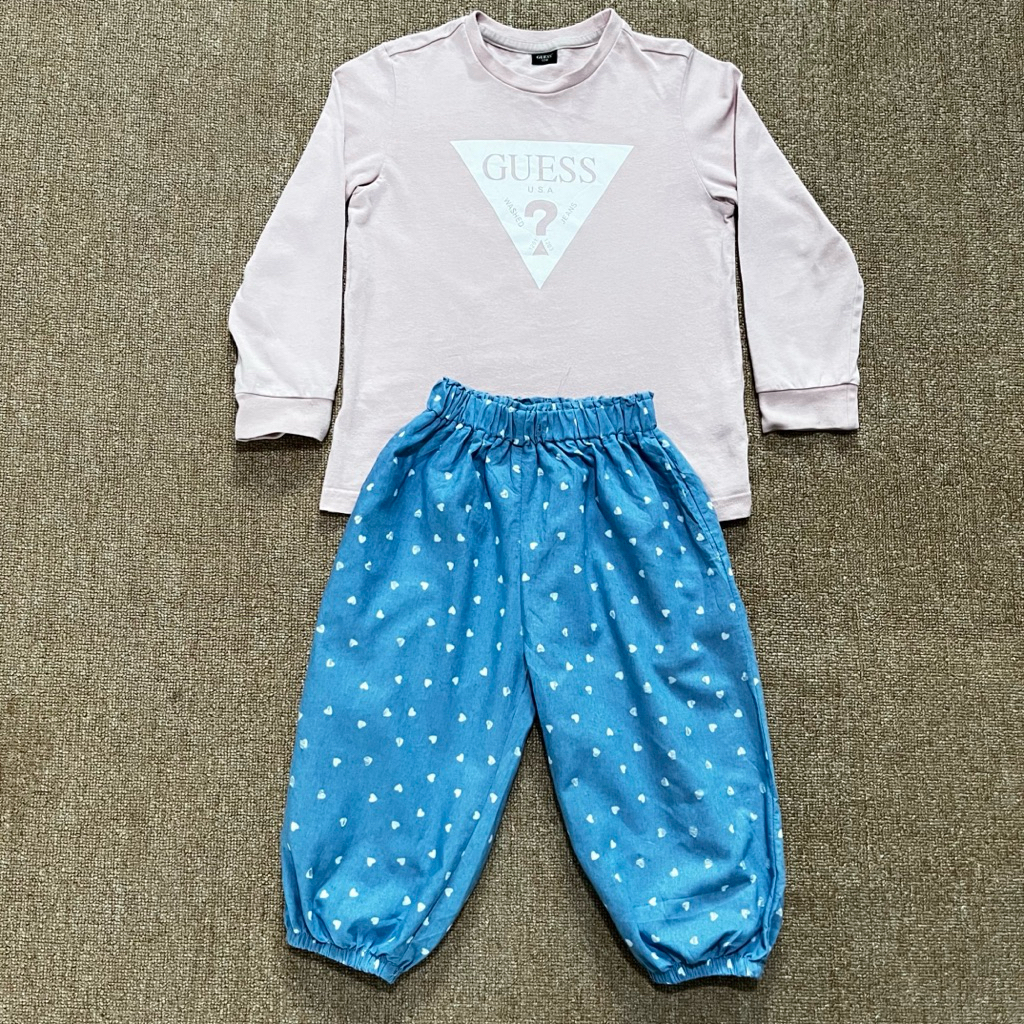 PRELOVED setelan baju anak perempuan branded (GUESS)