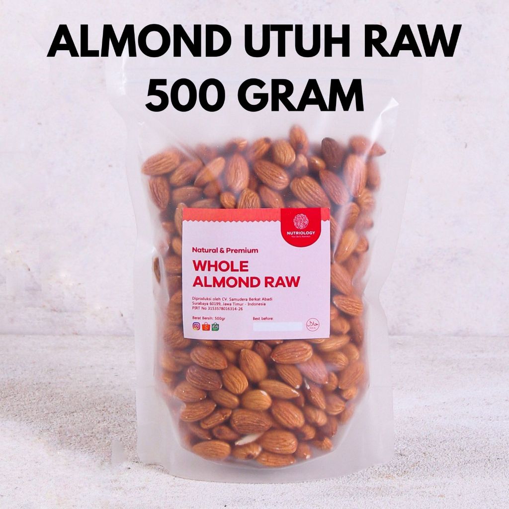 

Almond Utuh Mentah 500 gr whole nuts kacang Natural Premium Alami Healthy Nuts Superfood