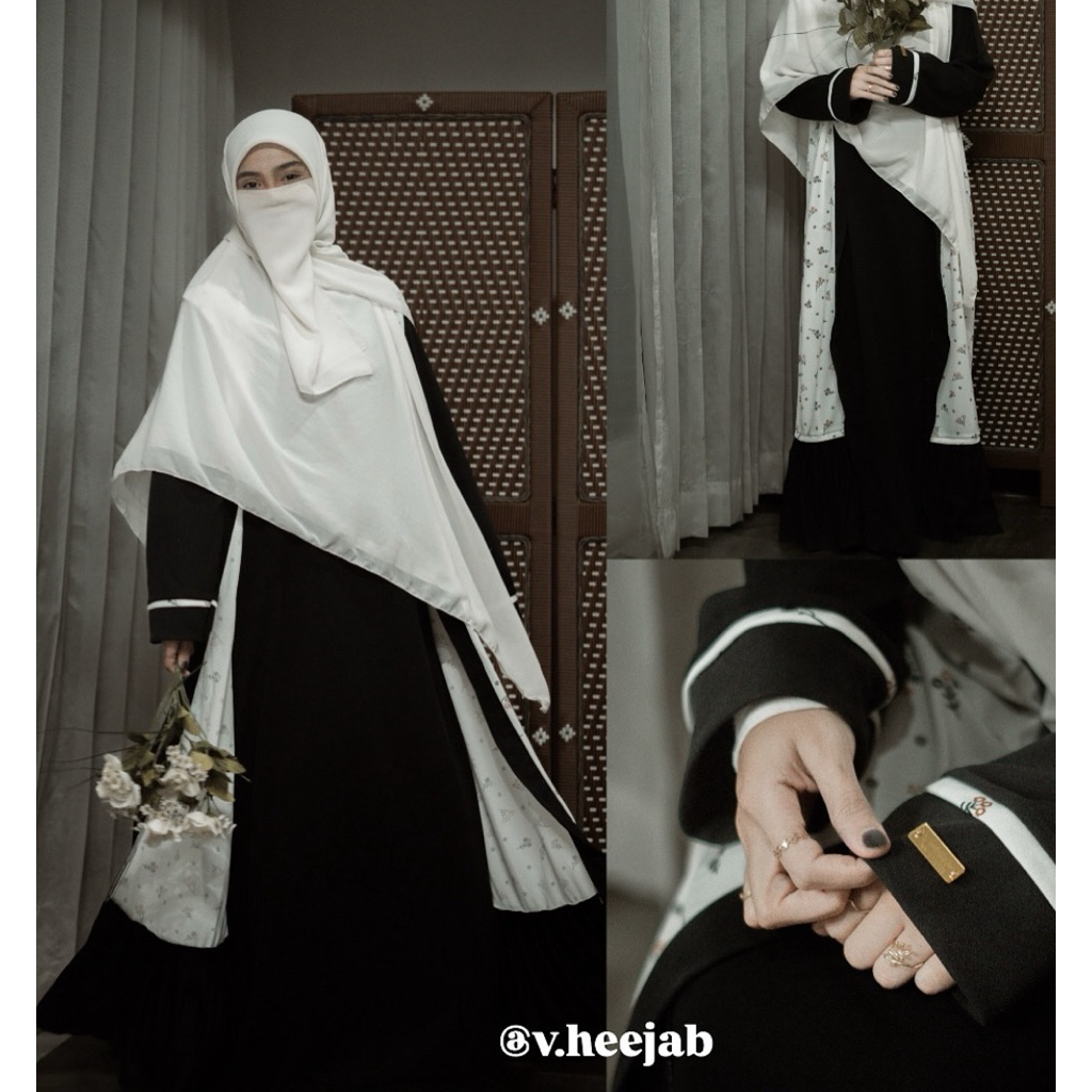 [BISA COD] EXCLUSIVE BY V.HEEJAB KUMPULAN GAMIS ABAYA HITAM MURAH / MUSLIM / PAKAIAN WANITA / SIMPEL