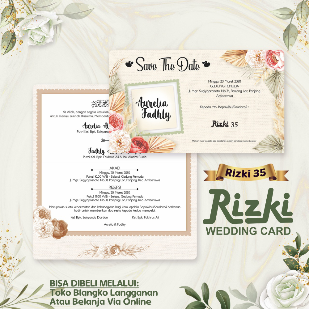 Blangko undangan Pernikahan  Rizki 35 Murah
