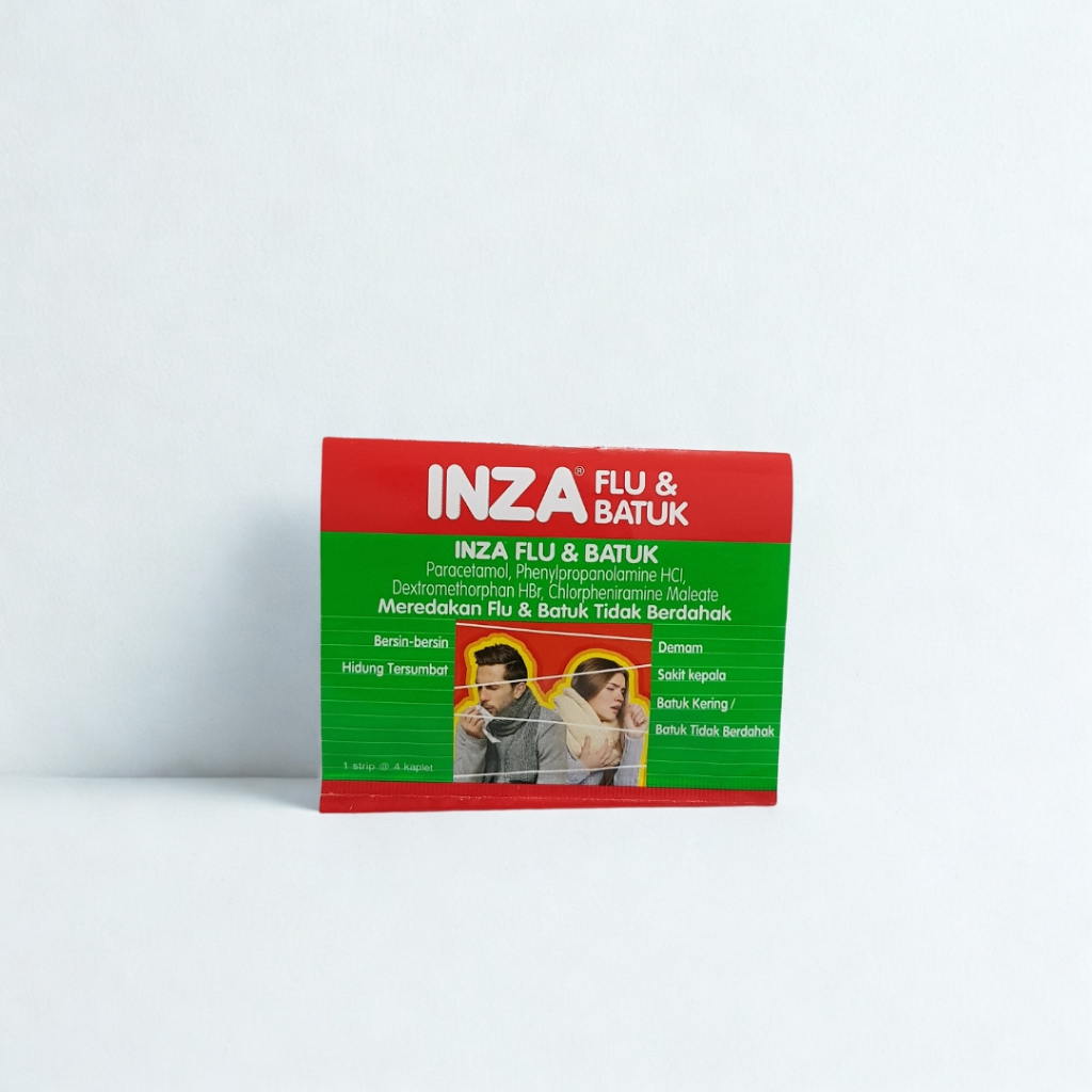 INZA Flu dan Batuk 1 Strip isi 4 Tablet