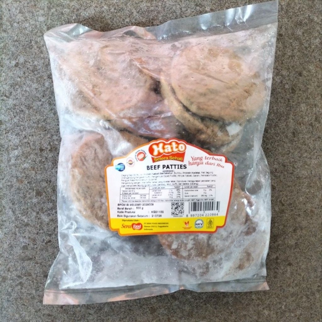 

Hato Beef Patties 500 gram isi 11 pc