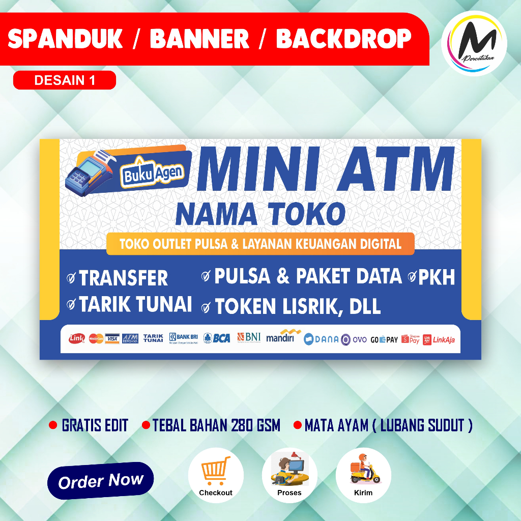 Spanduk Konter | Spanduk Outlet | Spanduk Warung | Spanduk Toko - Buku Agen B1