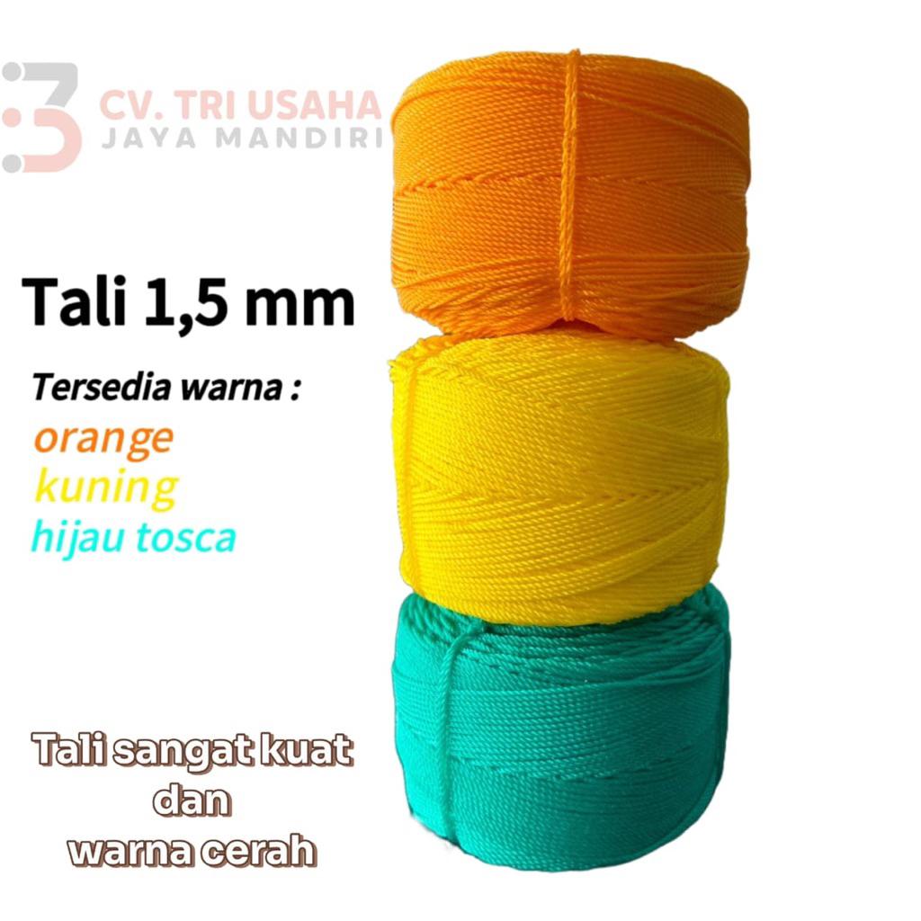 Tali Tambang Tali Tampar Tali Layangan 1.5mm Panjang 200m Berat 0.2kg bermacam warna