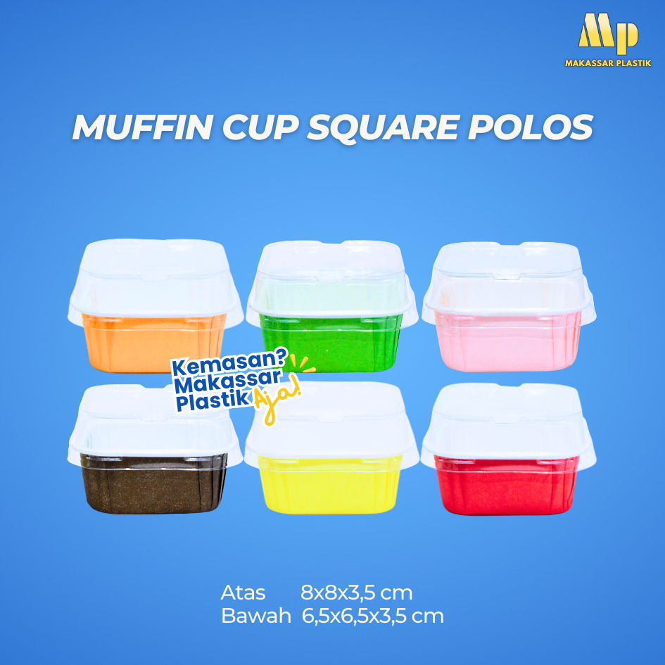 MUFFIN CUP SQUARE POLOS / CUP MUFFIN / MUFFIN PERSEGI @25 PCS