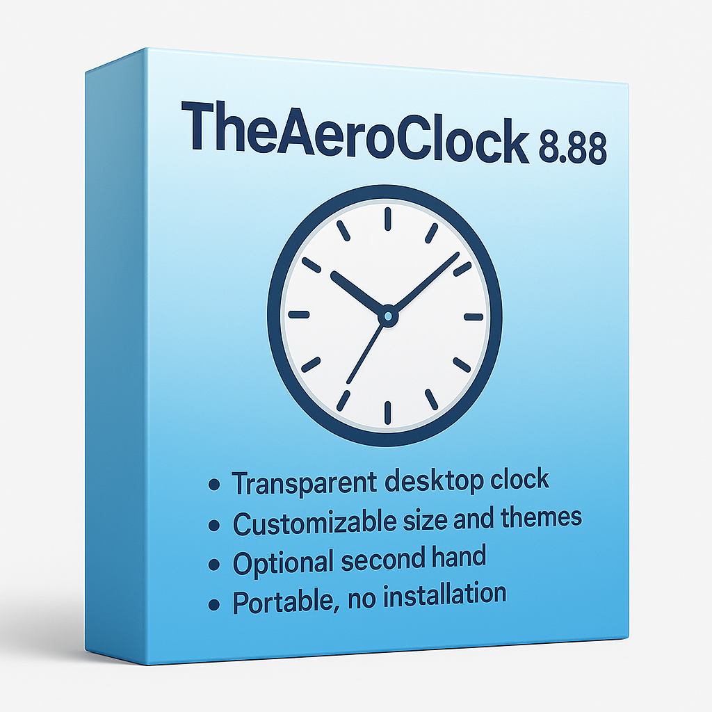 Aplikasi Software TheAeroClock 8.88 – Jam Analog Desktop Portable