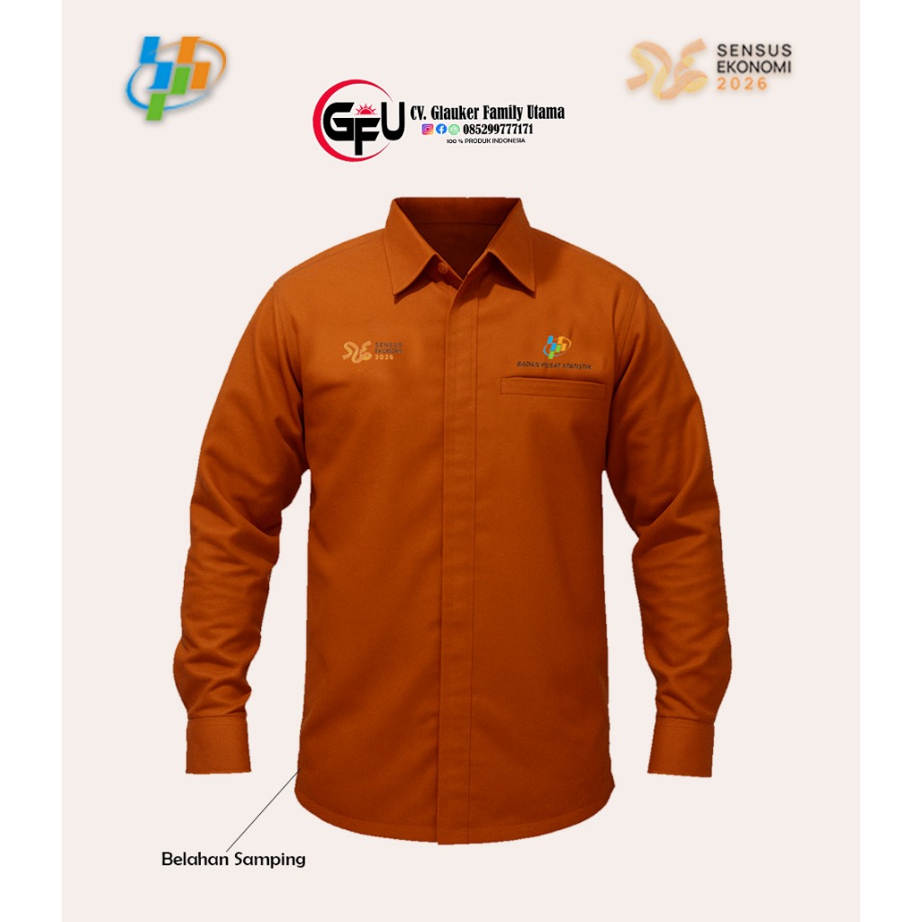 Seragam BPS Kemeja Sensus Ekonomi Orens