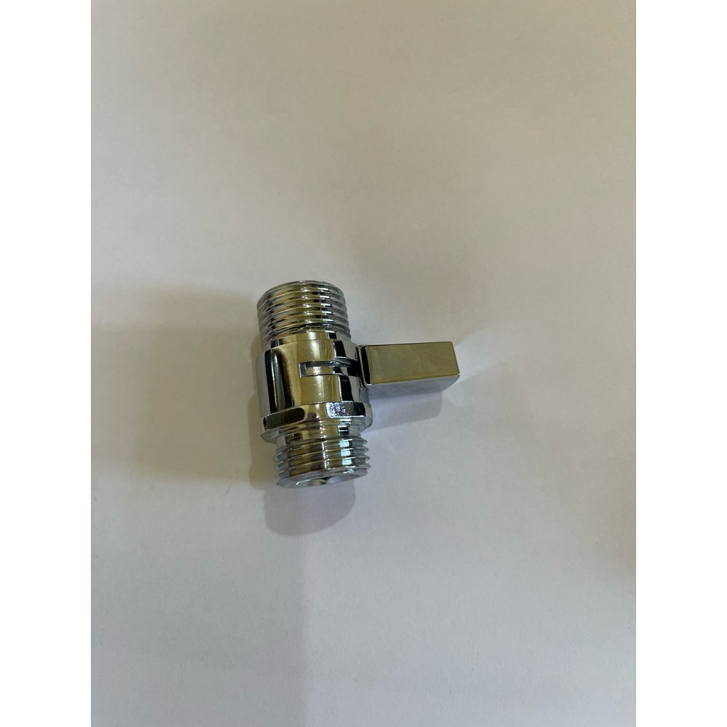 STOP KRAN MINI CEBOL DOUBLE NEPEL DRAT LUAR LUAR 1/2 INCH KUNINGAN TEBAL