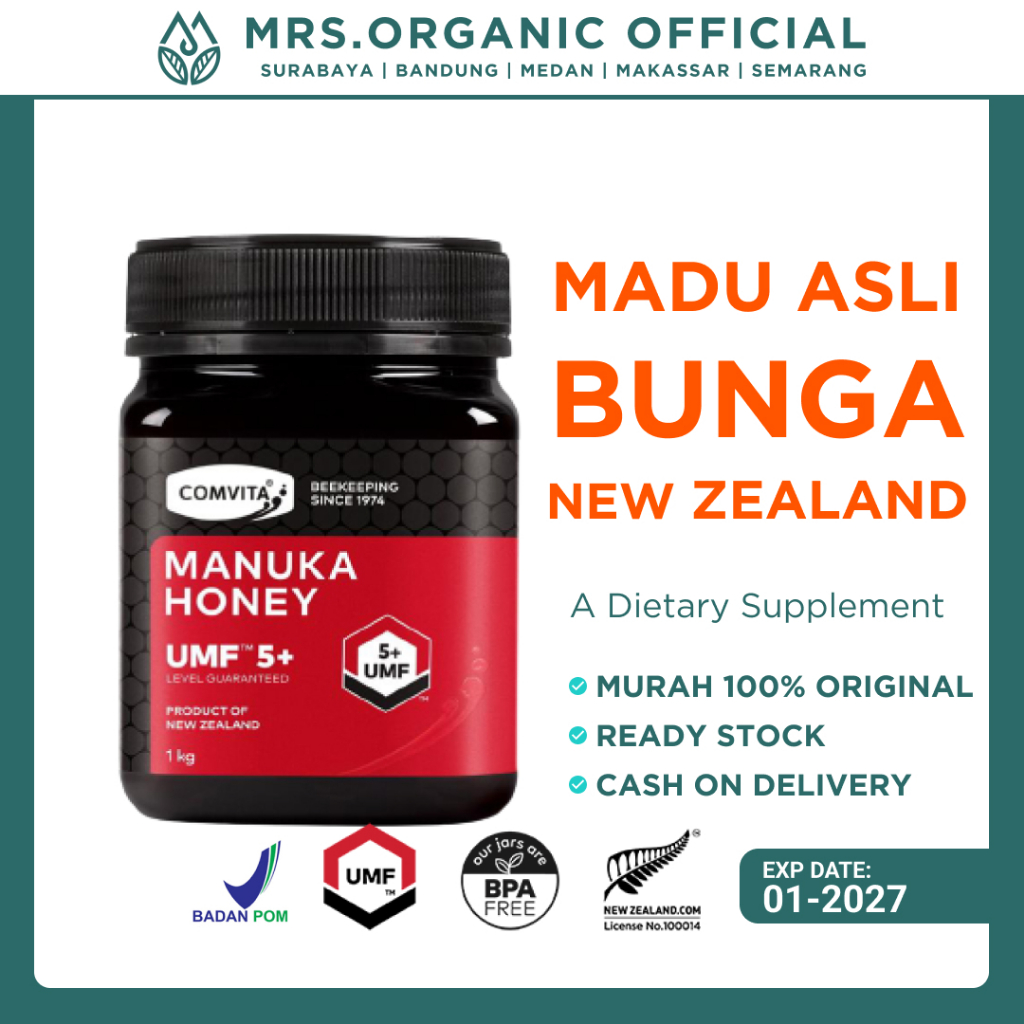 

Comvita Manuka Honey UMF 5+ 1Kg | Madu Asli New Zealand 100% Murni & Alami - Original Import