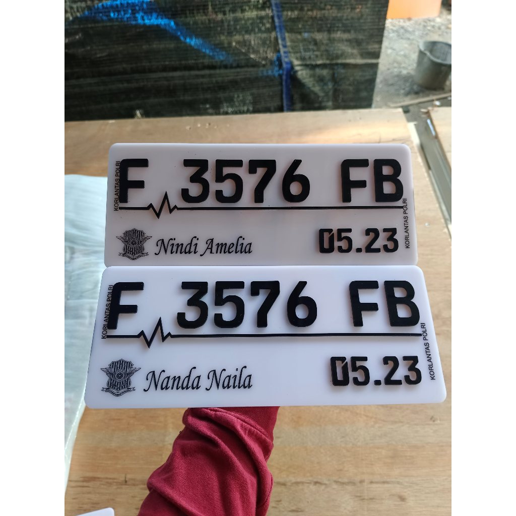 MOTOR - PLAT NOMOR MOTOR VARIASI TULISAN TIMBUL & GRAFIR FREE CUSTOM NAMA FREE CUSTOM NOMOR PLAT