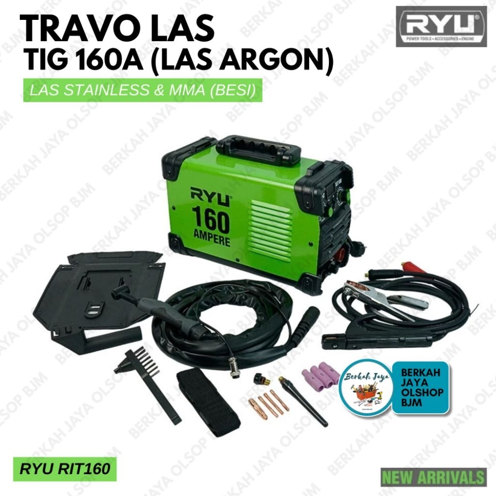 RYU MESIN LAS TIG 160 A | Mesin Las Argon RYU RIT160 Las Stainless & MMA | Travo Las Ryu