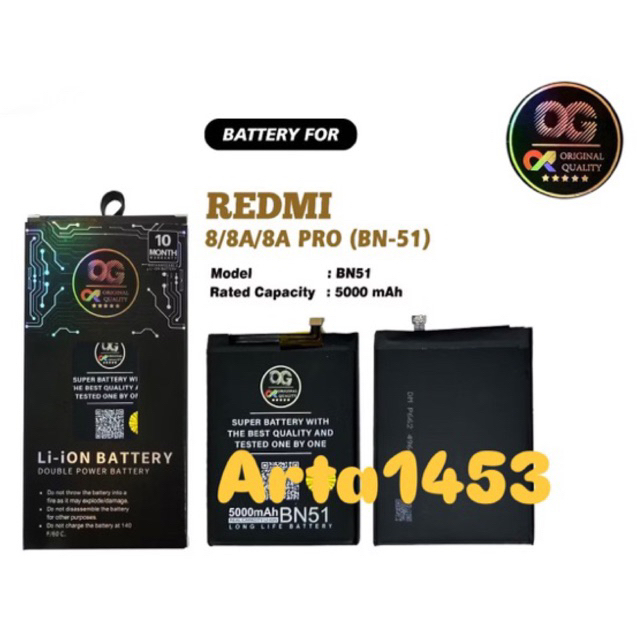 ( OG SUPER ) BATRAI REDMI 8 / 8A / 8A PRO BN51 BN 51 ( BN-51 ) ORIGINAL