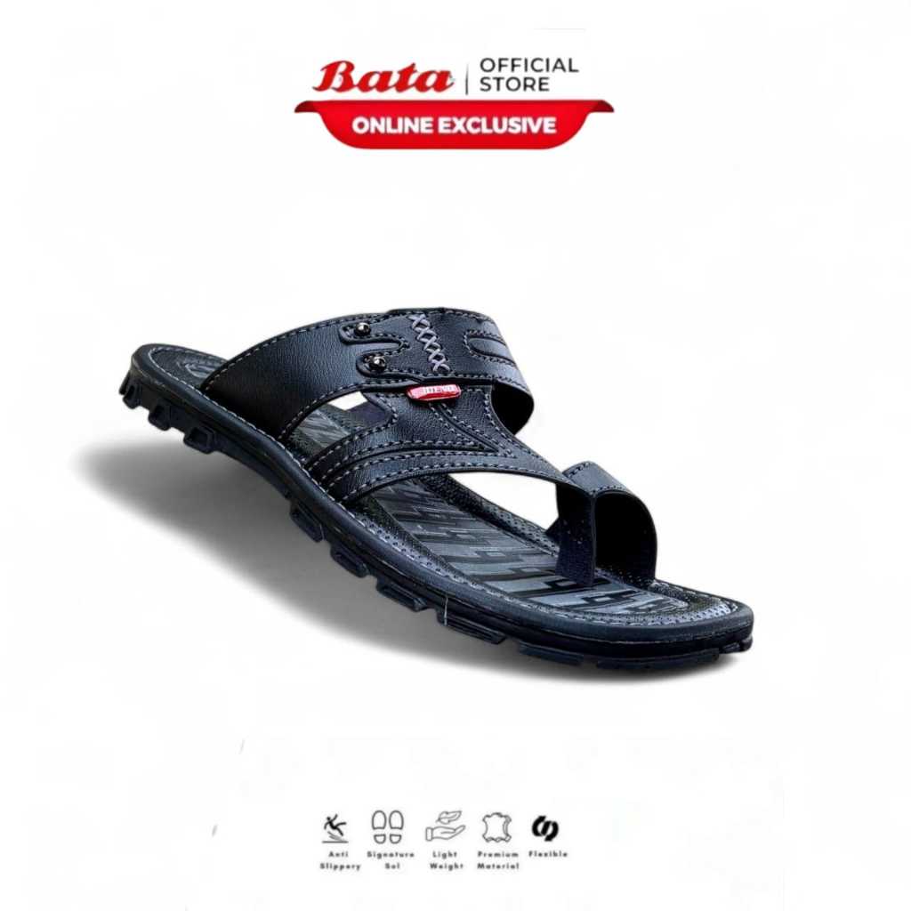BATA - Sandal Slop Pria Sandal Pria Sendal Pria Bahan Kulit Original